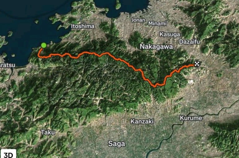 福岡県と佐賀県にまたがる脊振山系全山縦走のコース