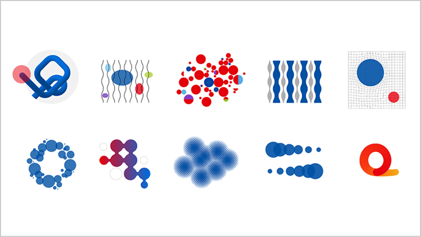 様々な形のモチーフ、イラスト